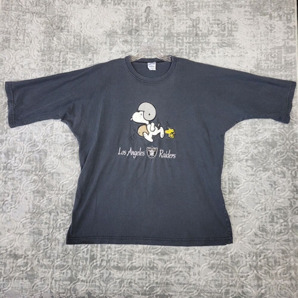 Vintage Los Angeles Raiders Snoopy Shirt Men's Extra Large XL Black USA Made